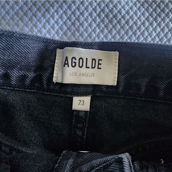 AGOLDE Women's Black Denim Shorts - Picture 8 of 8